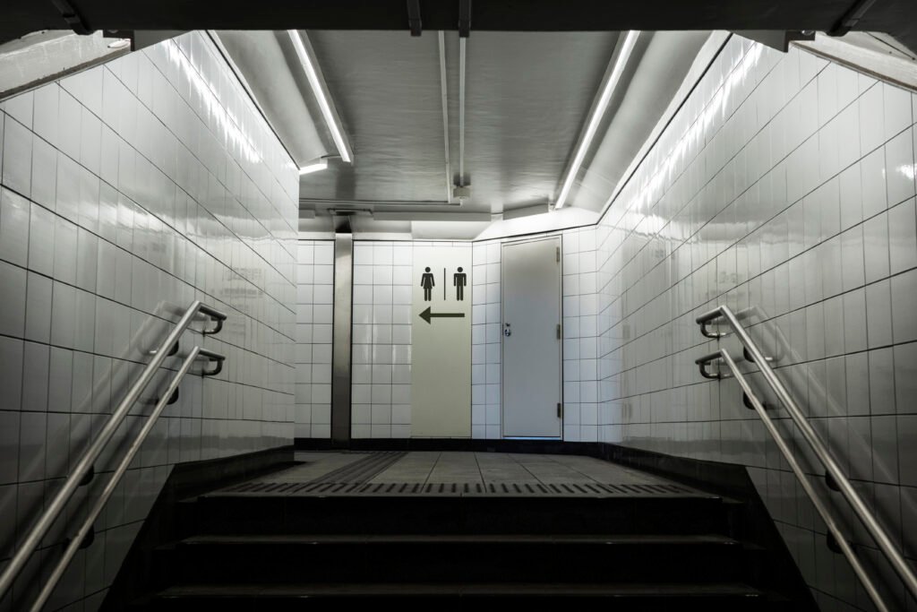 bathroom symbols near door