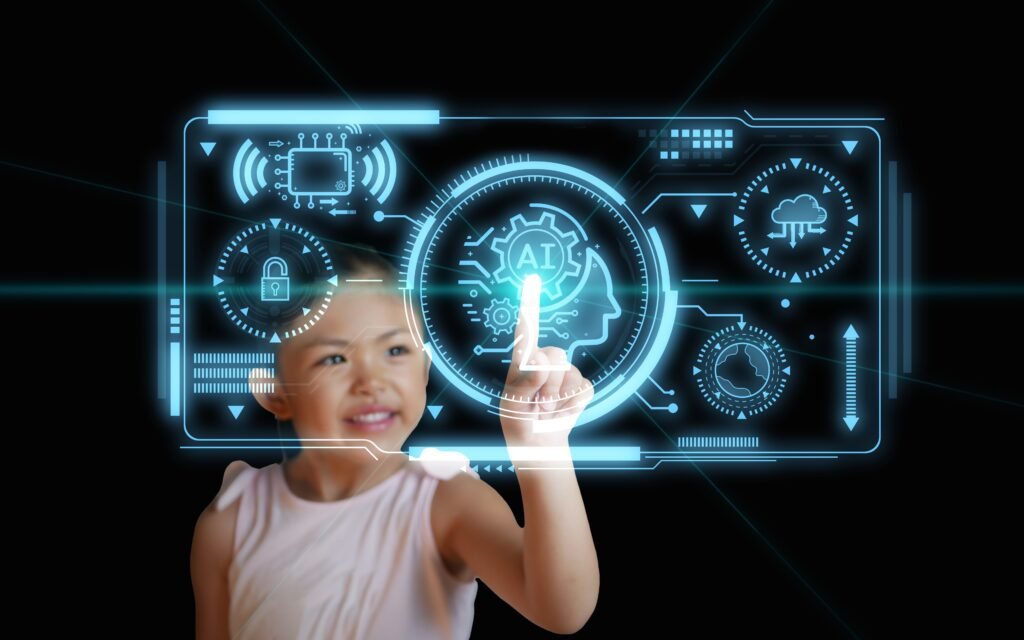 a,girl,chats,with,a,smart,ai,or,artificial,intelligence